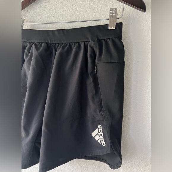 ADIDAS Workout/Running Black with Side Zipper Pockets Shorts Size S 5” - Picture 4 of 8